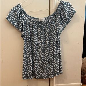 Kaileigh Blue and White Patterned Blouse